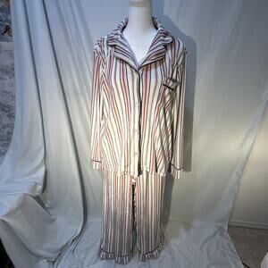 Donna Karan Women’s Pajama Set Medium Black PJ Top & Pants Soft Lounge Sleepwear